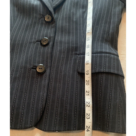 Till the End Nordstrom Business Blazer Womens 10 Black w Pin Stripes Sport Coat - Picture 9 of 11